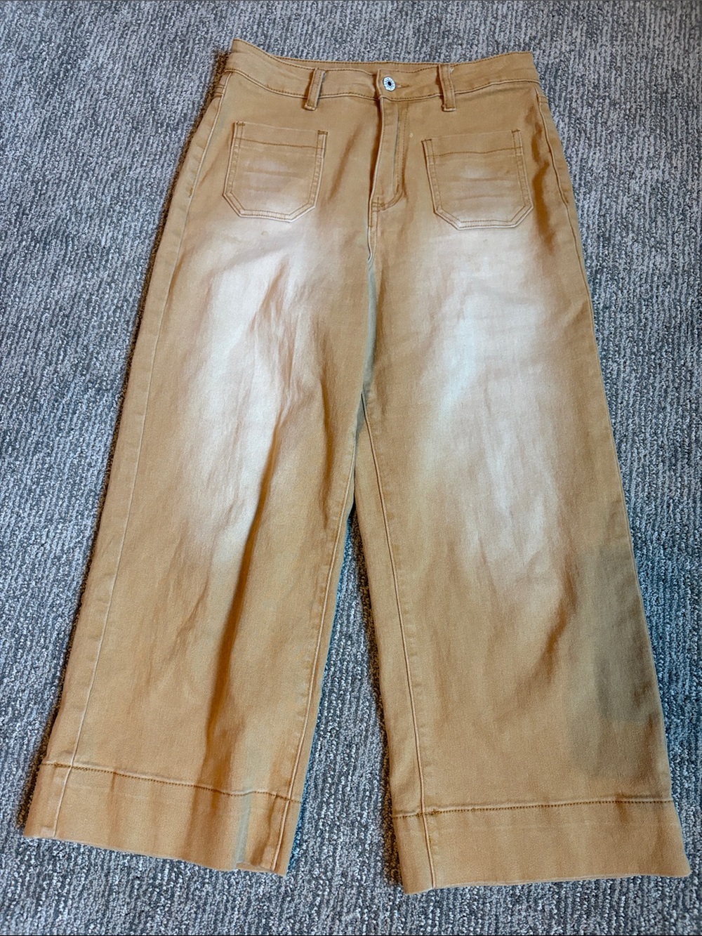 Wide Leg Cropped Pants in Camel